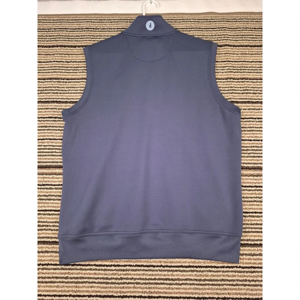 Johnnie-O Mens Navy Blue Quarter Zip Golf Vest Performance W Logo Size Medium‎